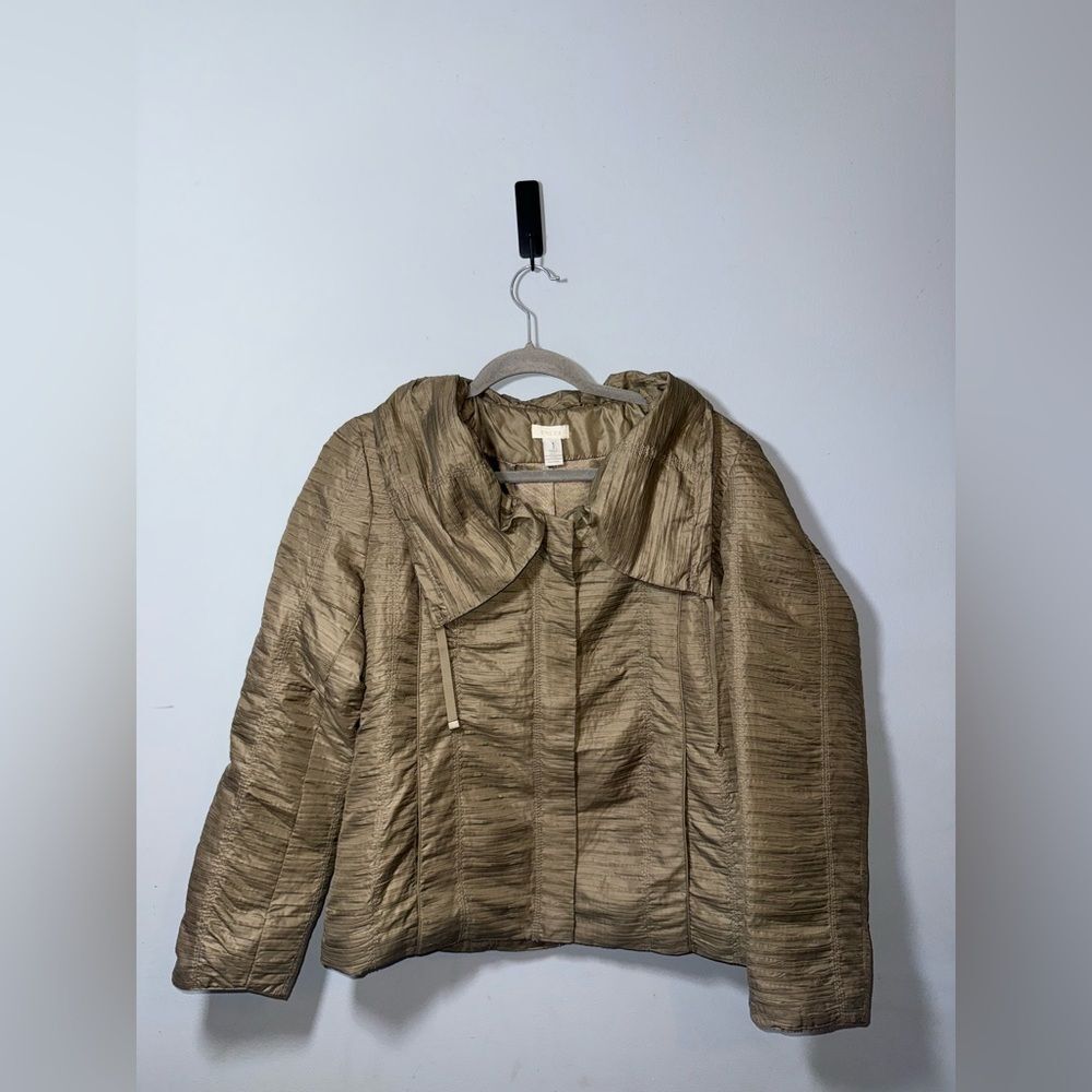 Chico’s Women’s Textured Lightweight Zip Up Jacket Size 1 (M 8) EUC